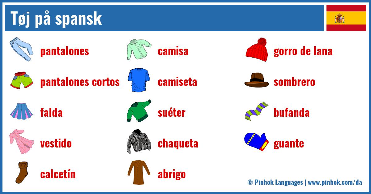Tøj på spansk