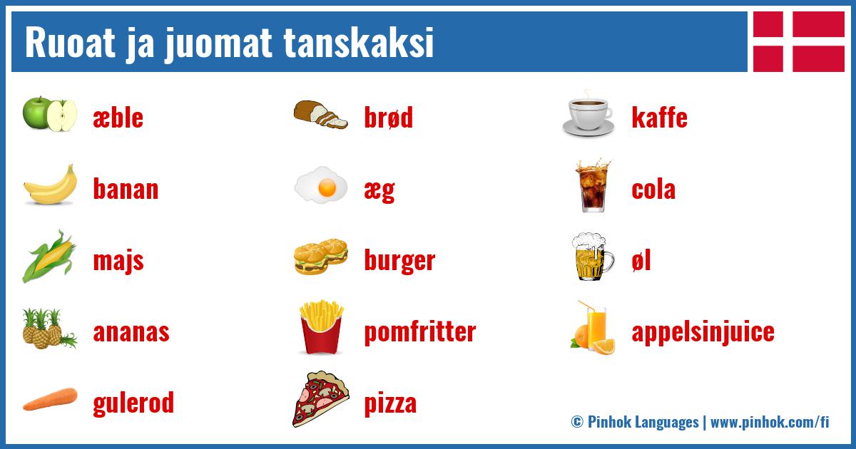 Ruoat ja juomat tanskaksi