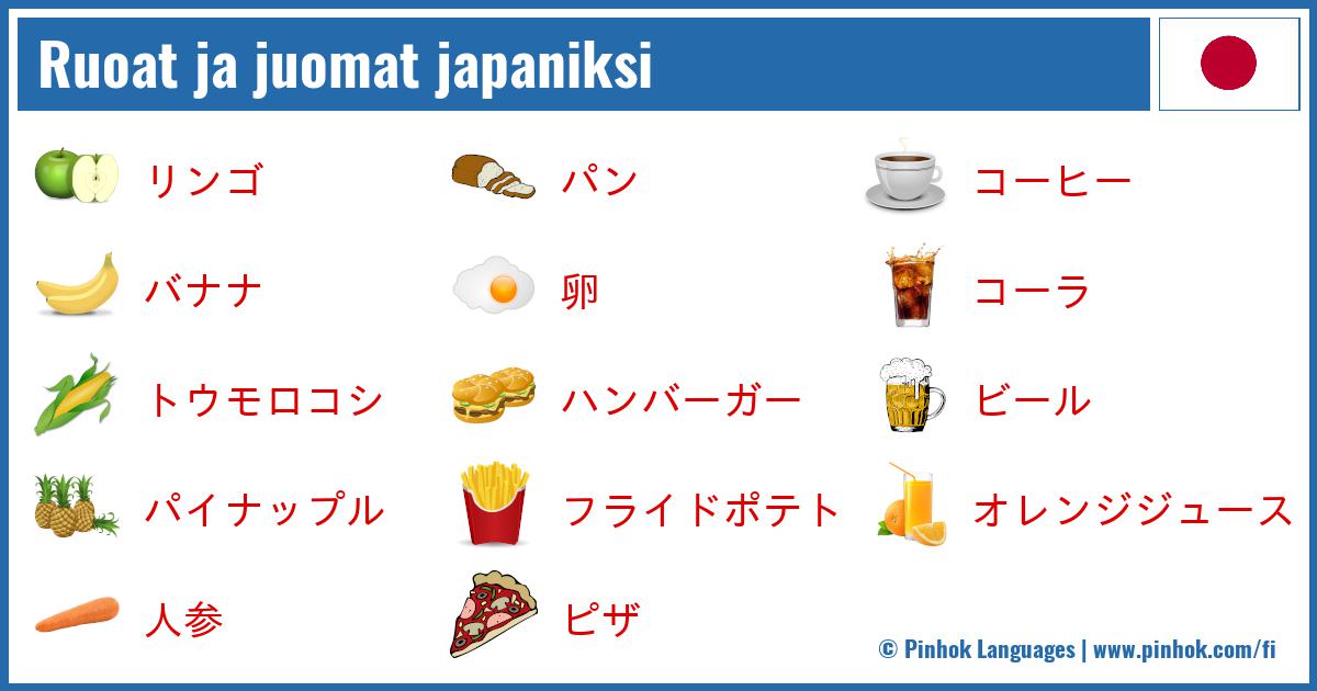 Ruoat ja juomat japaniksi