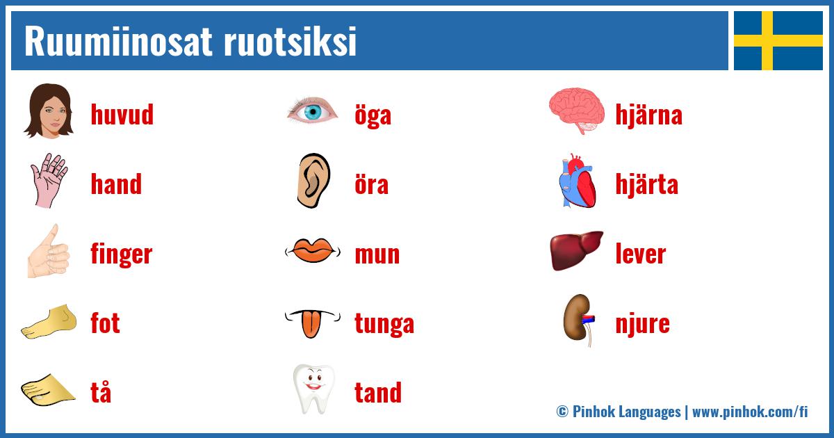 Ruumiinosat ruotsiksi