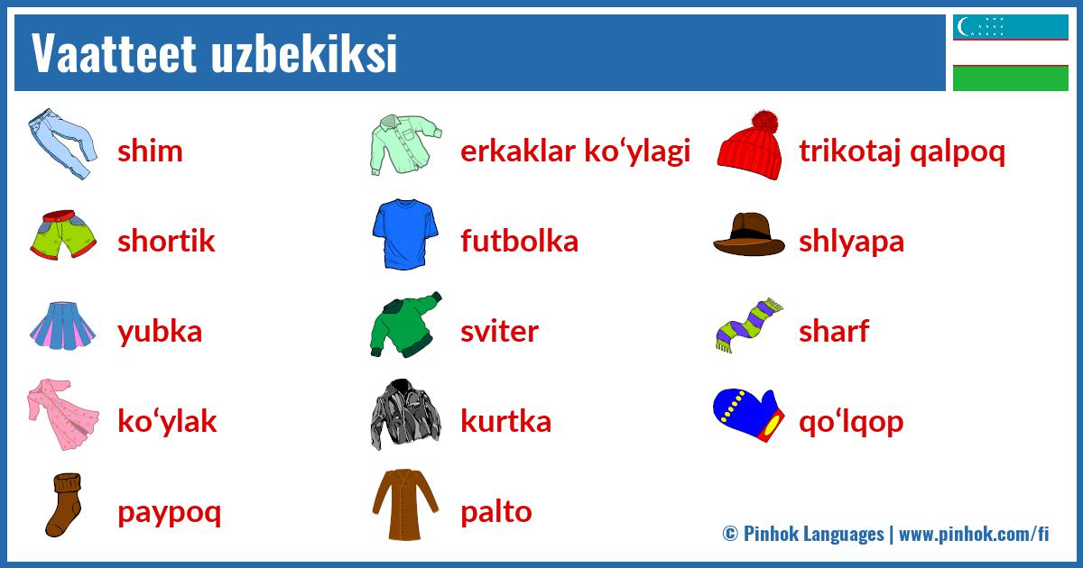 Vaatteet uzbekiksi