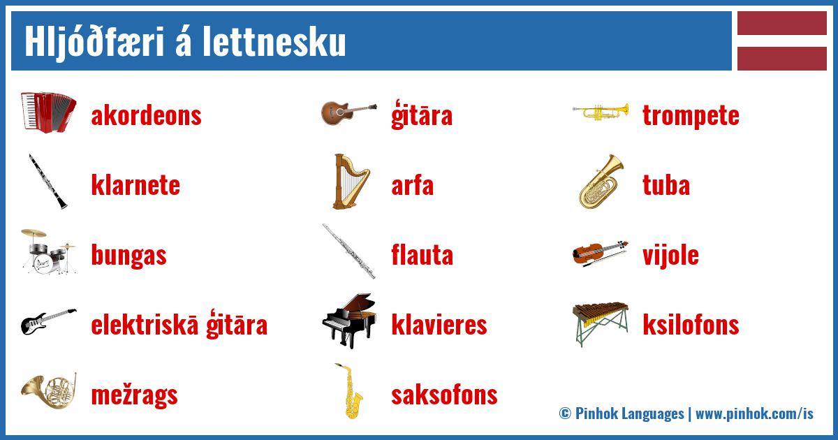 Hljóðfæri á lettnesku