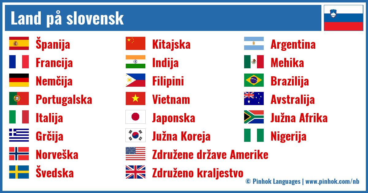 Land på slovensk