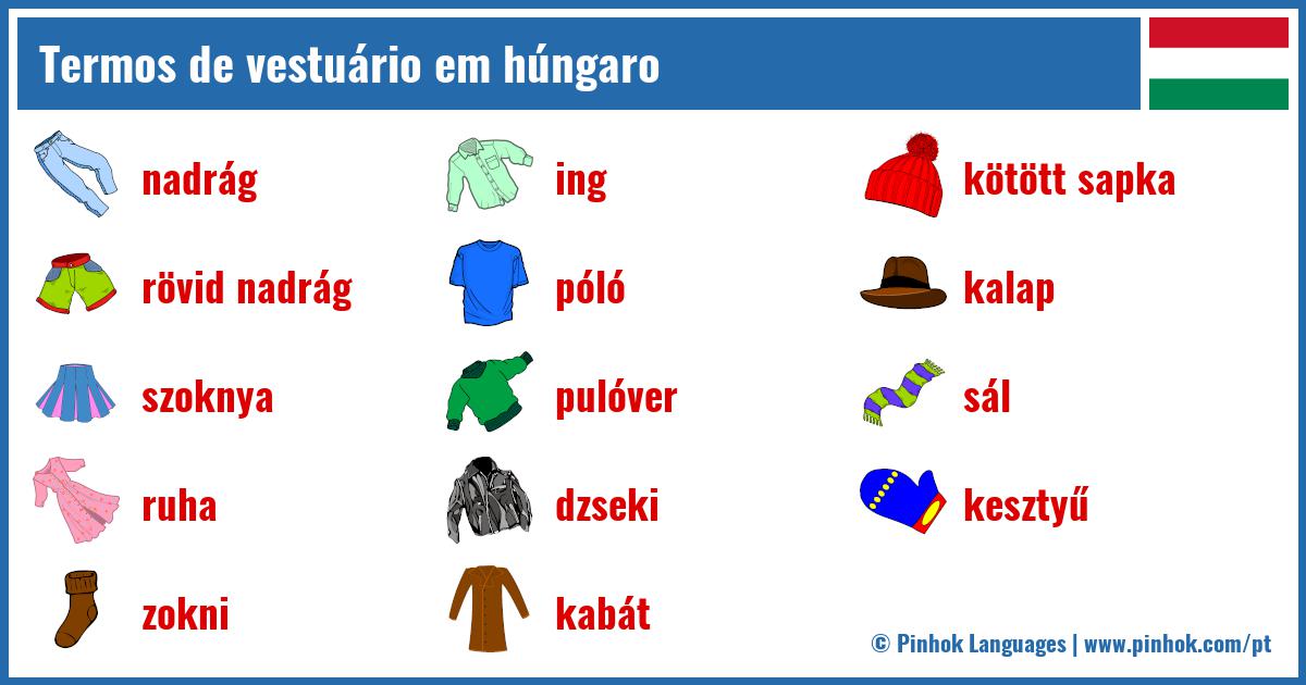 Termos de vestuário em húngaro