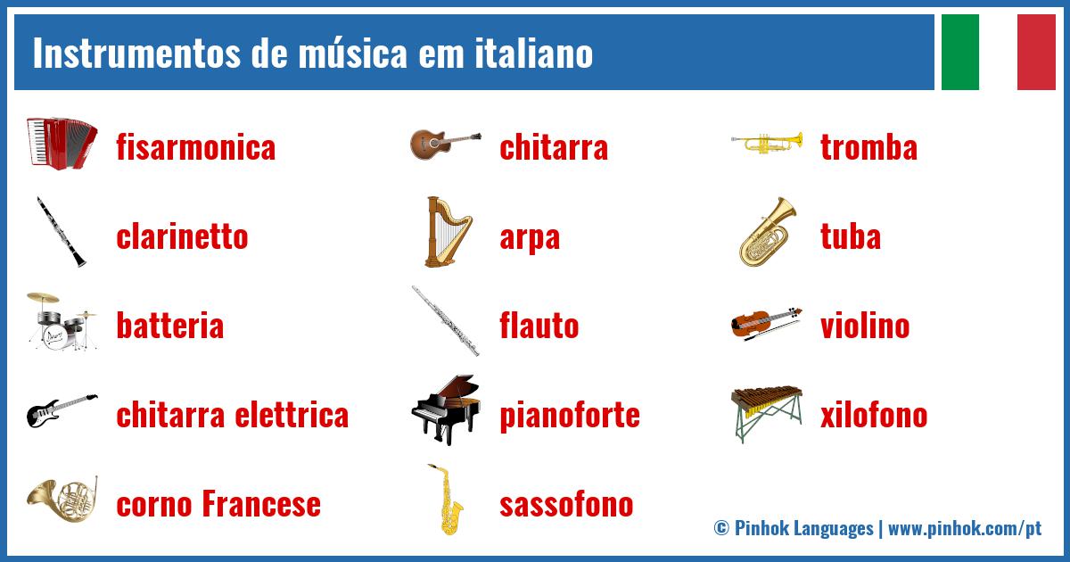Instrumentos de música em italiano