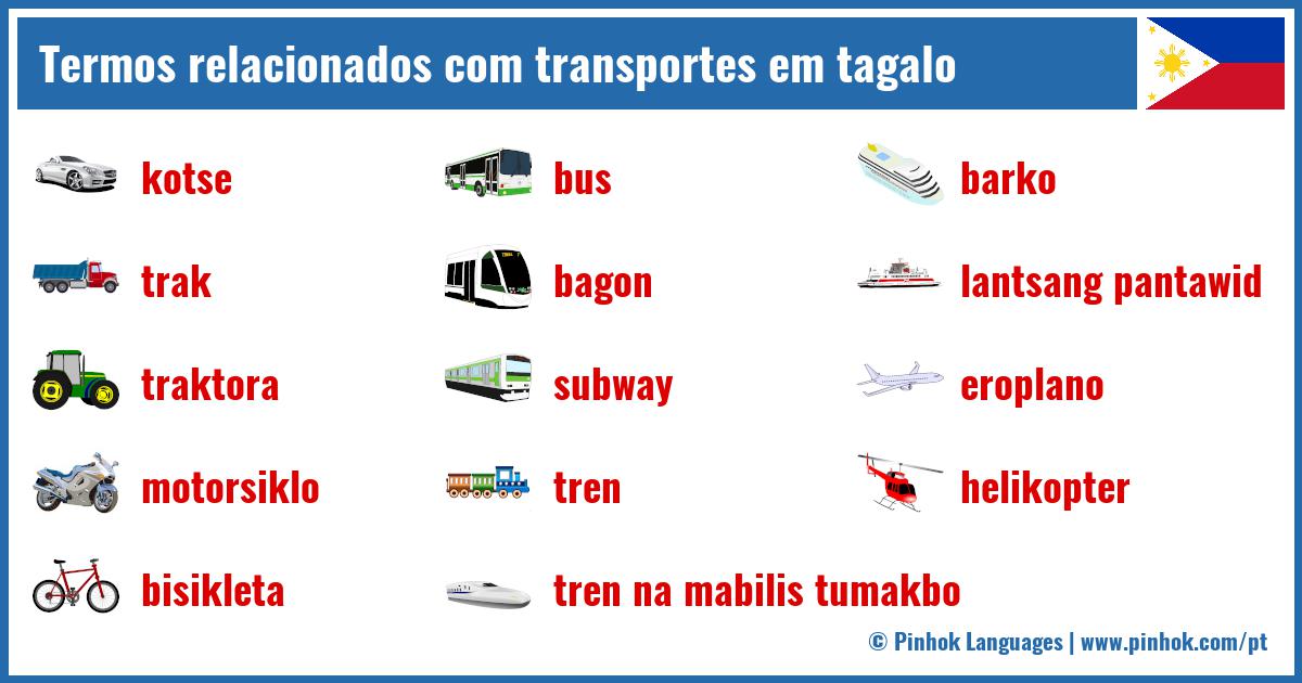 Termos relacionados com transportes em tagalo