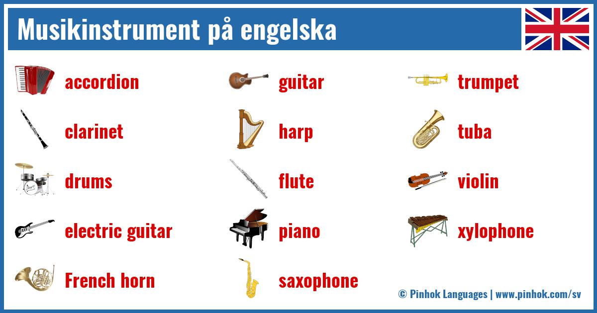 Musikinstrument på engelska