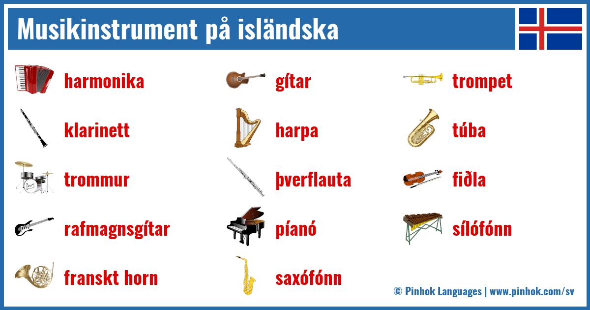 Musikinstrument på isländska