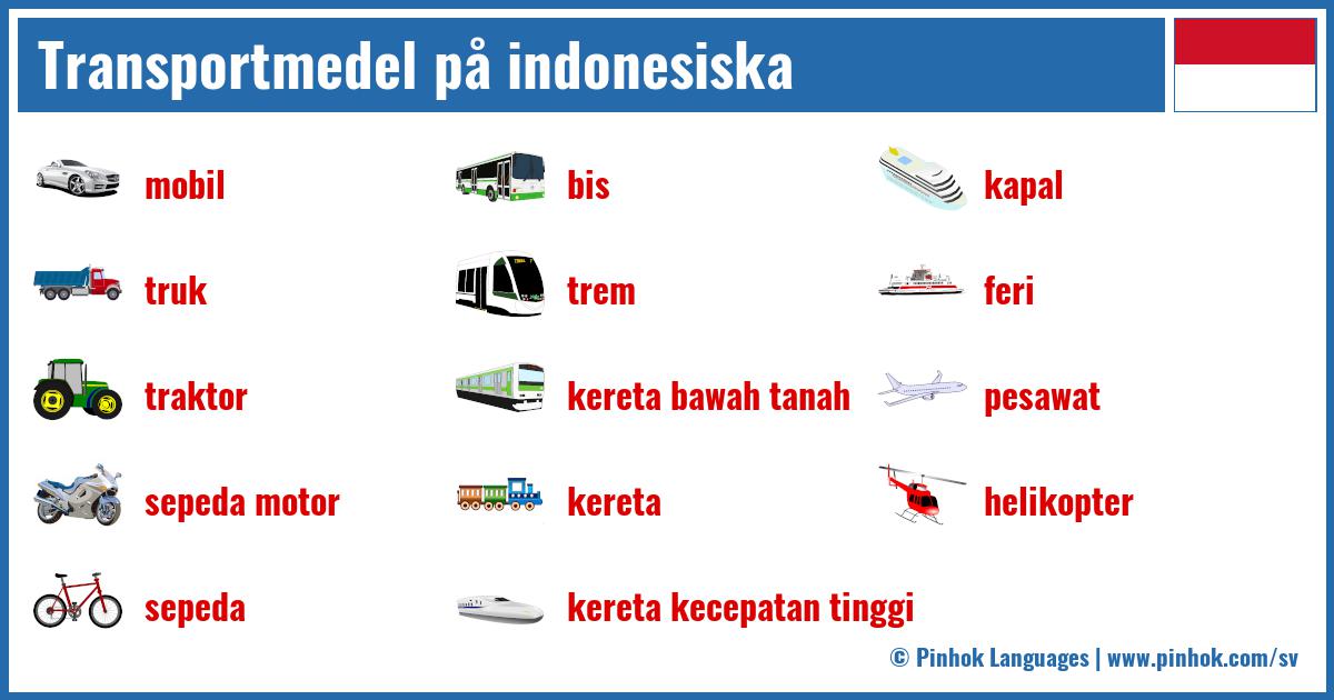 Transportmedel på indonesiska